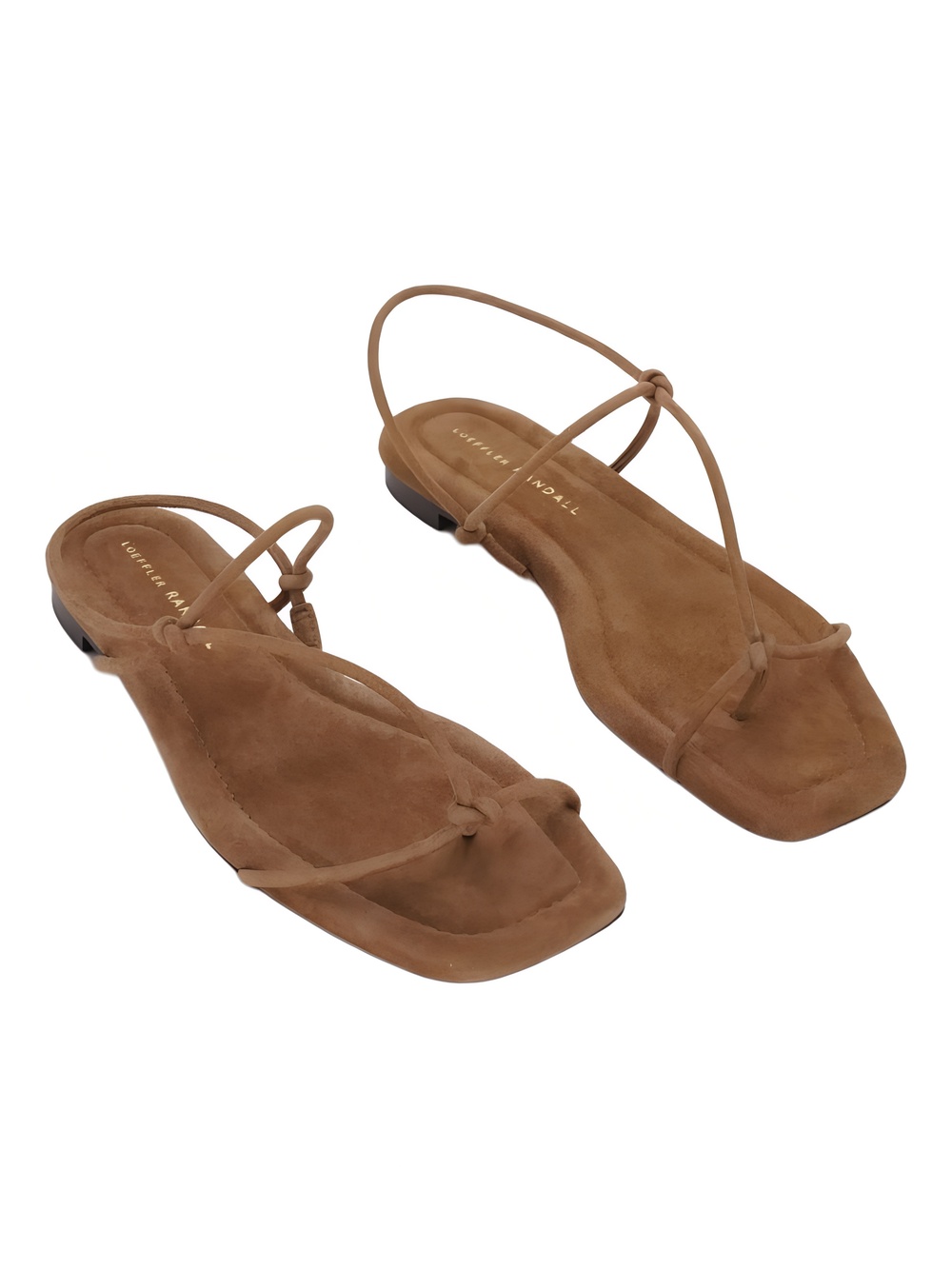 Loeffler Randall Eleanor Slingback Flat Strappy Sandal Cacao Brown Size 7.5M